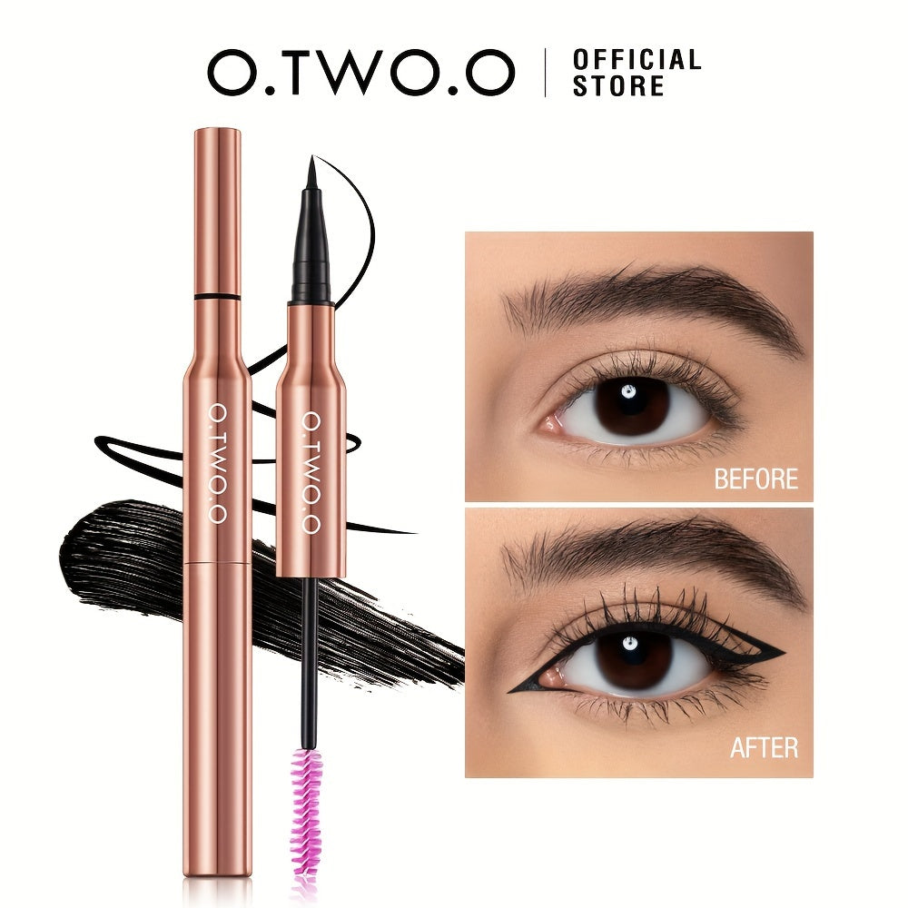 Mascara Eyeliner 2-trong-1 Chống Nước Matte Dày Cong