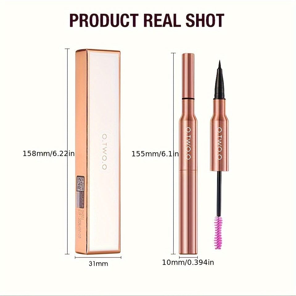 Mascara Eyeliner 2-trong-1 Chống Nước Matte Dày Cong