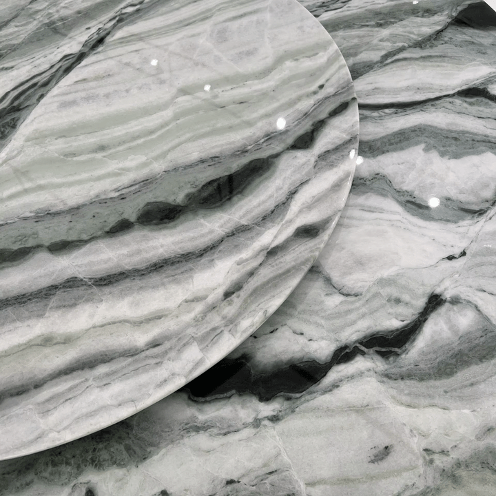 Bàn ăn bằng đá cẩm thạch xanh tự nhiên Raggio Verde Green Panda Trung Quốc - Daisan Store