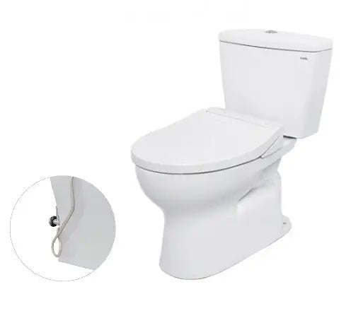 Bàn cầu hai khối, nắp đóng êm kèm vòi rửa nước lạnh TCW07S CS300DRE2W - Daisan Store