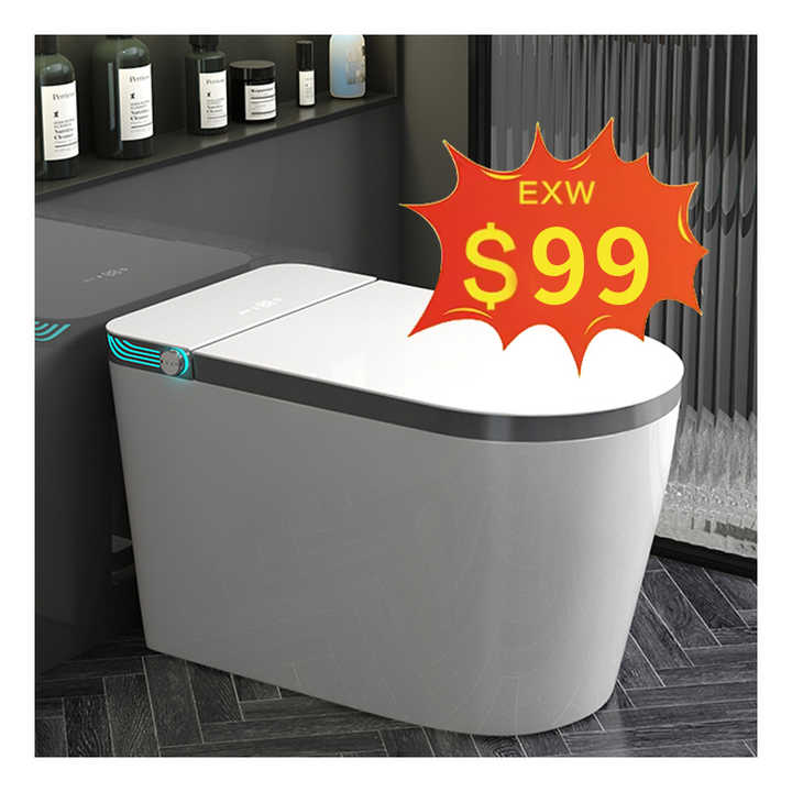 Bán chạy Bộ xả bồn cầu tự động hình chữ S dài gắn sàn có chân xoay siêu tốc kèm điều khiển từ xa - Daisan Store
