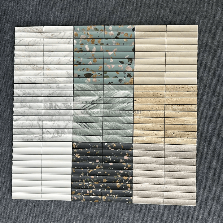 Bán Chạy Travertine Marble Mosaic 298x290mm Đá Bề Mặt Lõm - Daisan Store