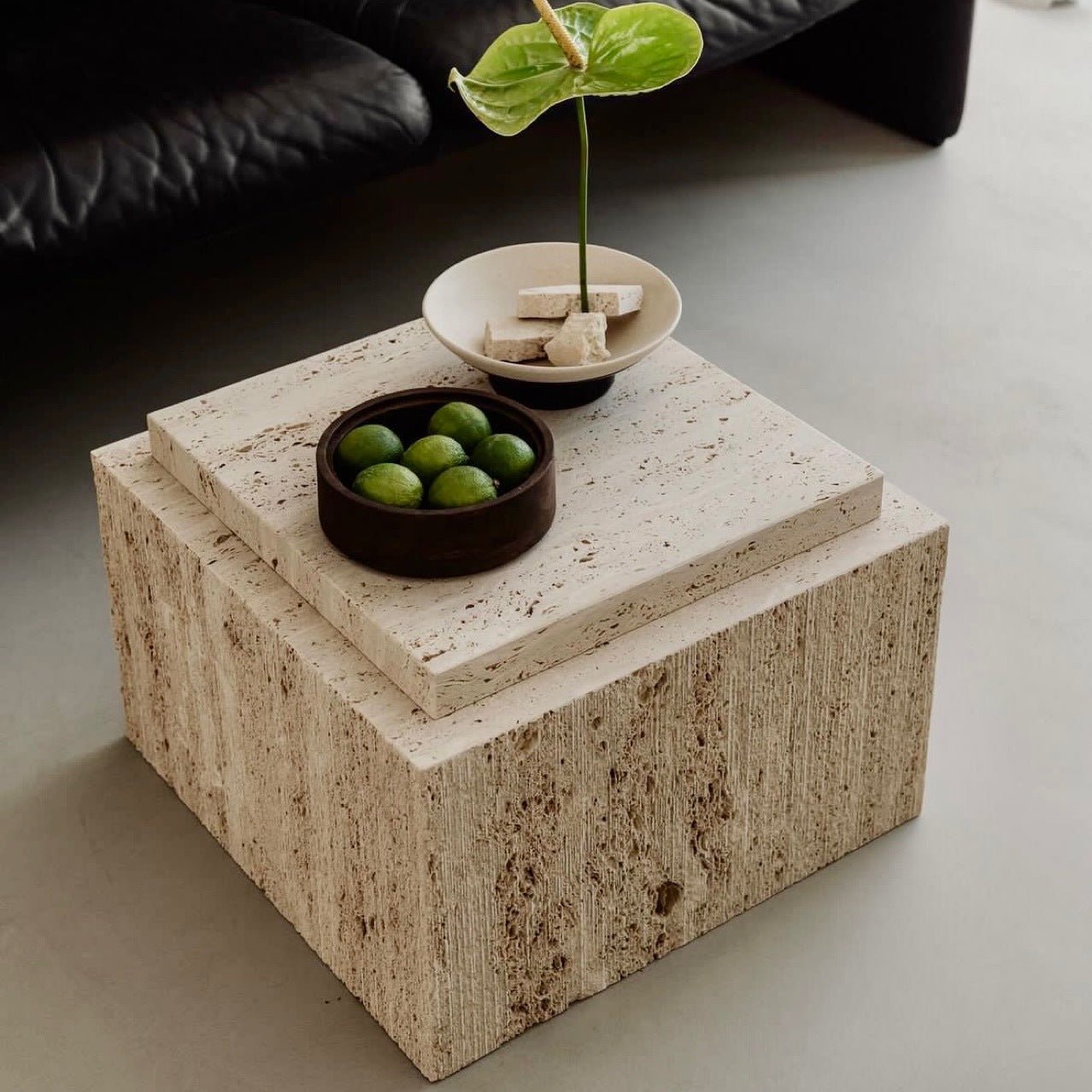 Bàn Trà Chữ Nhật Đá Cẩm Thạch & Gỗ Sang Trọng - Daisan Store