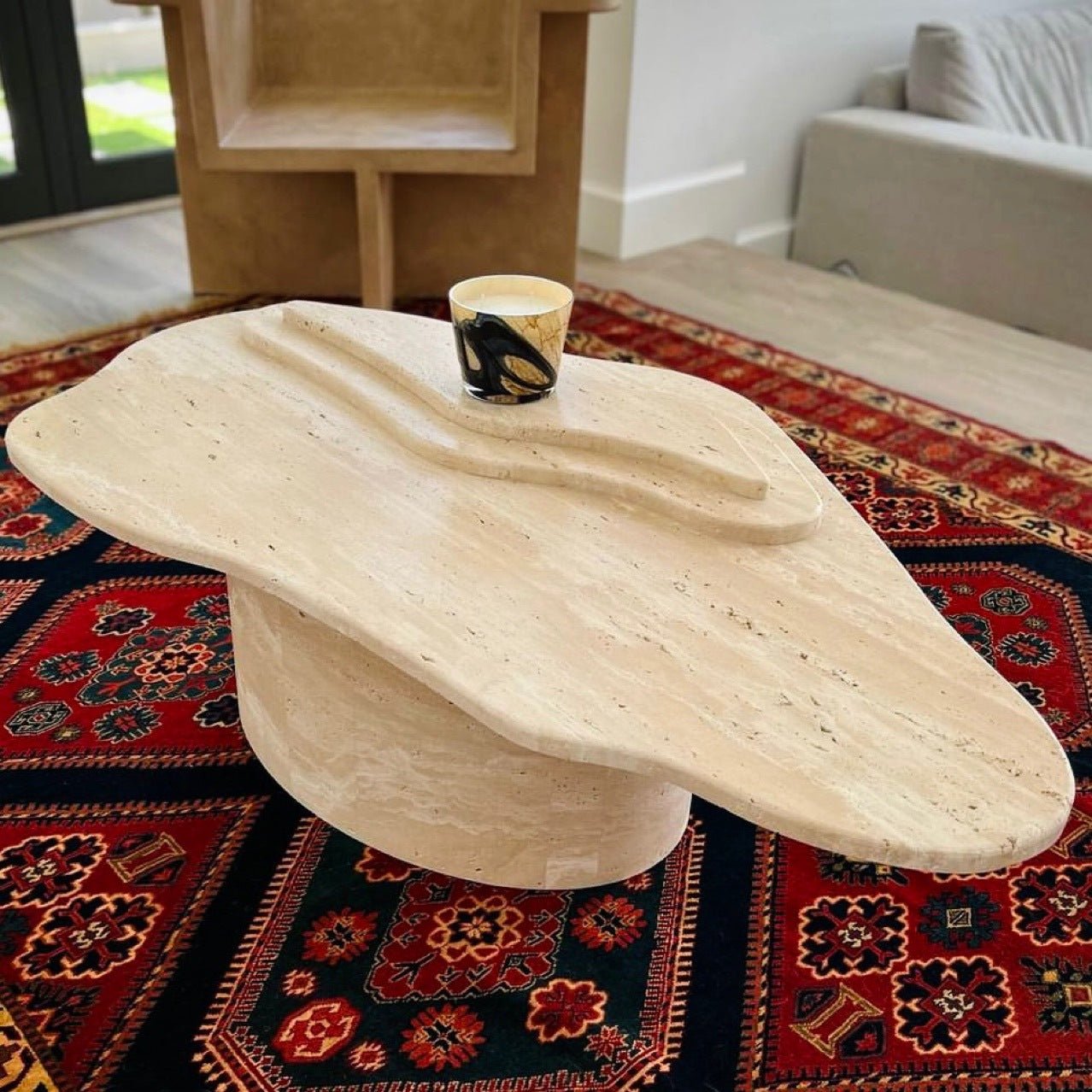 Bàn Trà Chữ Nhật Đá Cẩm Thạch & Gỗ Sang Trọng - Daisan Store