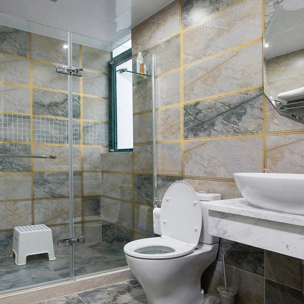 Băng Dính Dán Ron Nẹp Tường Gạch 5m PVC Vàng Không Thấm - Daisan Store