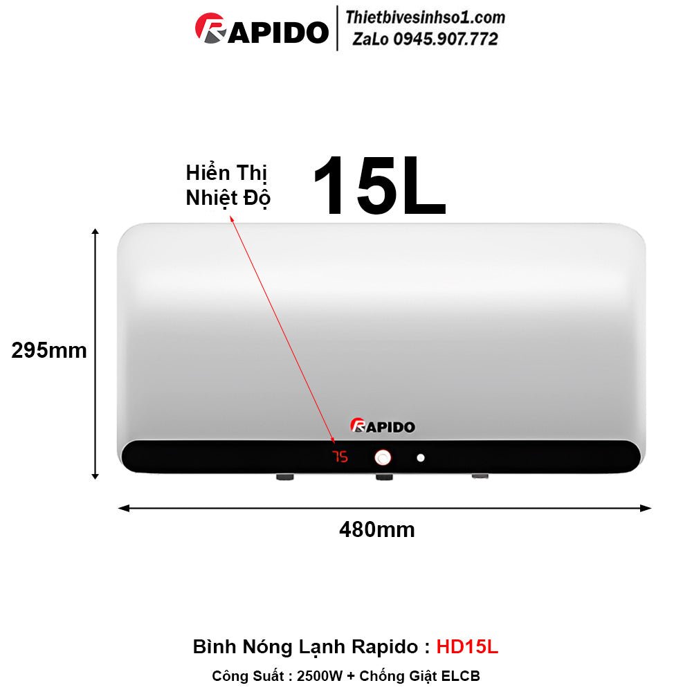 Bình Nóng Lạnh Rapido HD15L - Daisan Store