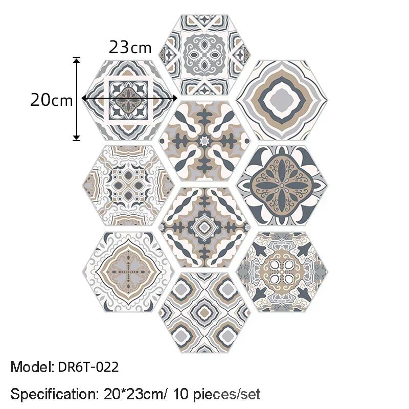 Bộ 10 20 Miếng Dán Tường Lục Giác Tự Dính Chống Thấm - Daisan Store