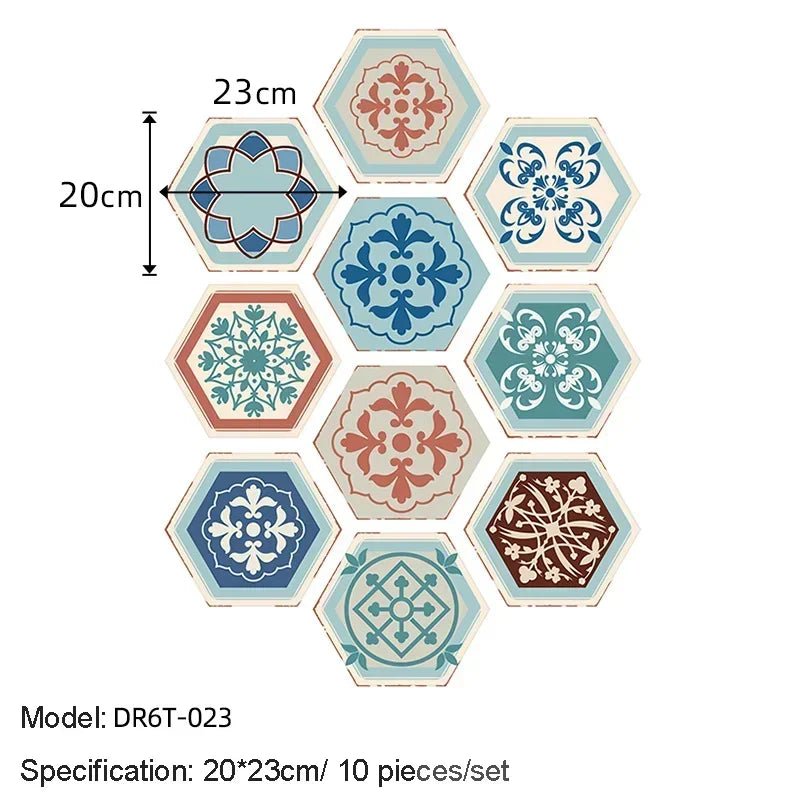 Bộ 10 20 Miếng Dán Tường Lục Giác Tự Dính Chống Thấm - Daisan Store