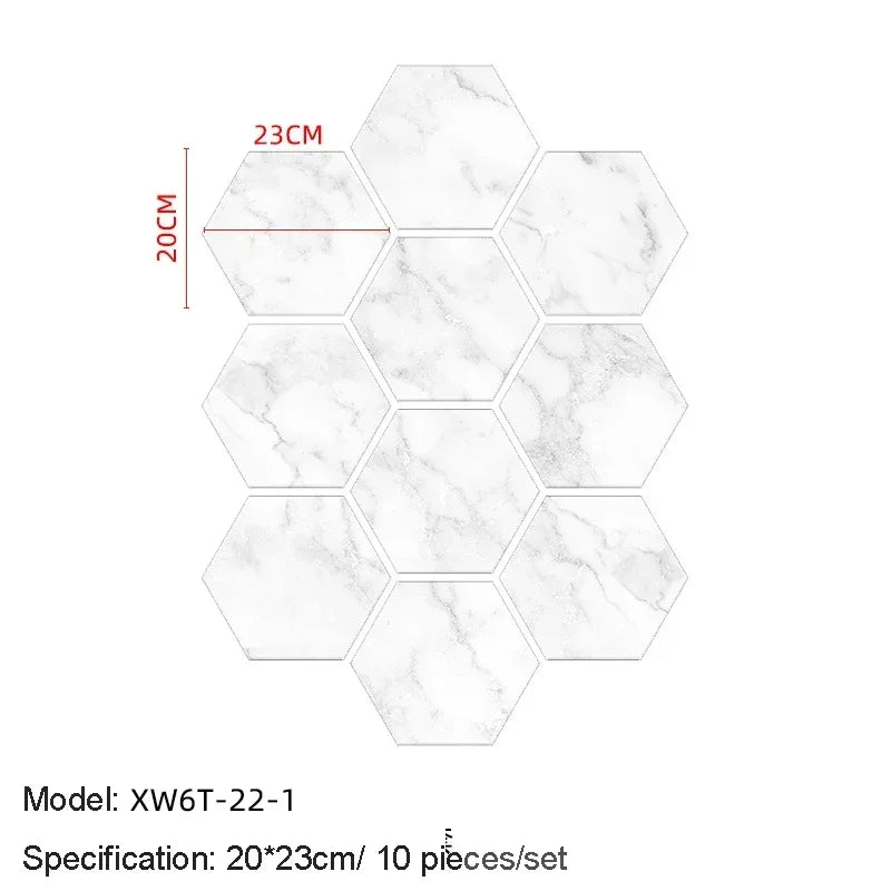 Bộ 10 20 Miếng Dán Tường Lục Giác Tự Dính Chống Thấm - Daisan Store