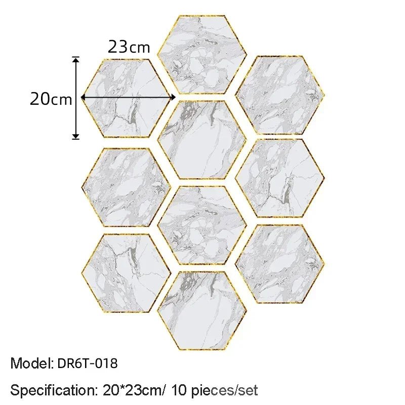 Bộ 10 20 Miếng Dán Tường Lục Giác Tự Dính Chống Thấm - Daisan Store