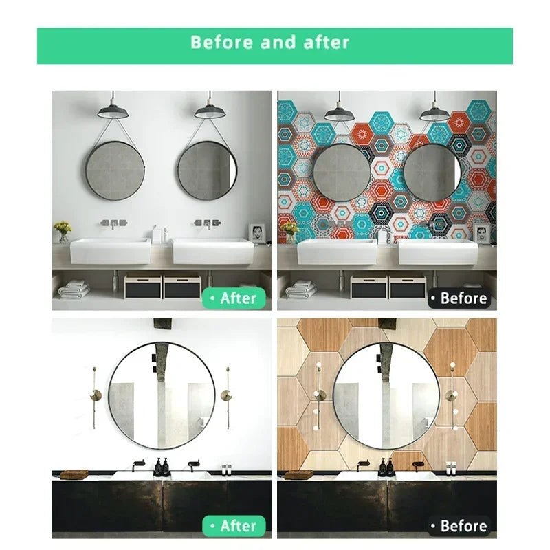 Bộ 10 20 Miếng Dán Tường Lục Giác Tự Dính Chống Thấm - Daisan Store