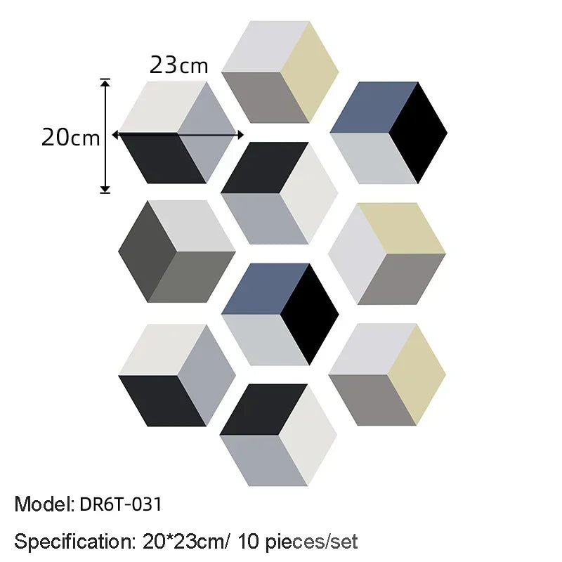 Bộ 10 20 Miếng Dán Tường Lục Giác Tự Dính Chống Thấm - Daisan Store