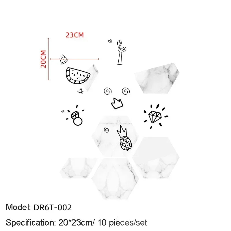 Bộ 10 20 Miếng Dán Tường Lục Giác Tự Dính Chống Thấm - Daisan Store