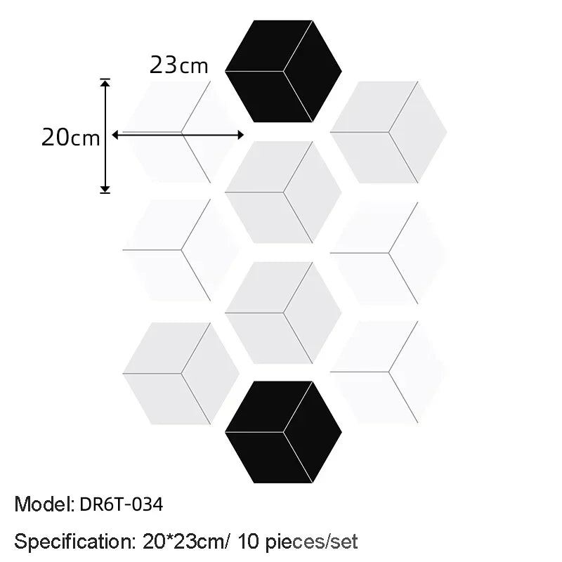 Bộ 10 20 Miếng Dán Tường Lục Giác Tự Dính Chống Thấm - Daisan Store