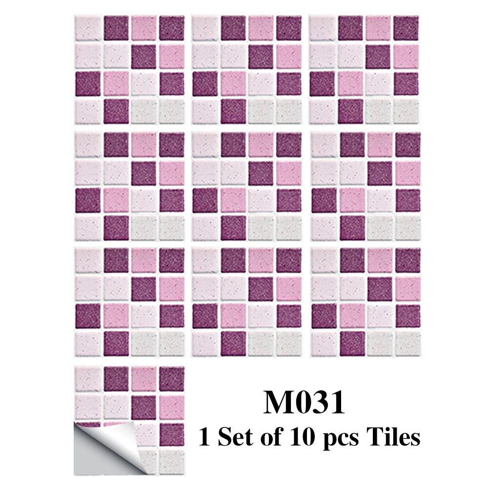 Bộ 10 Miếng Dán Gạch Mosaic Phẳng Dán Tường Bếp Phòng Tắm - Daisan Store