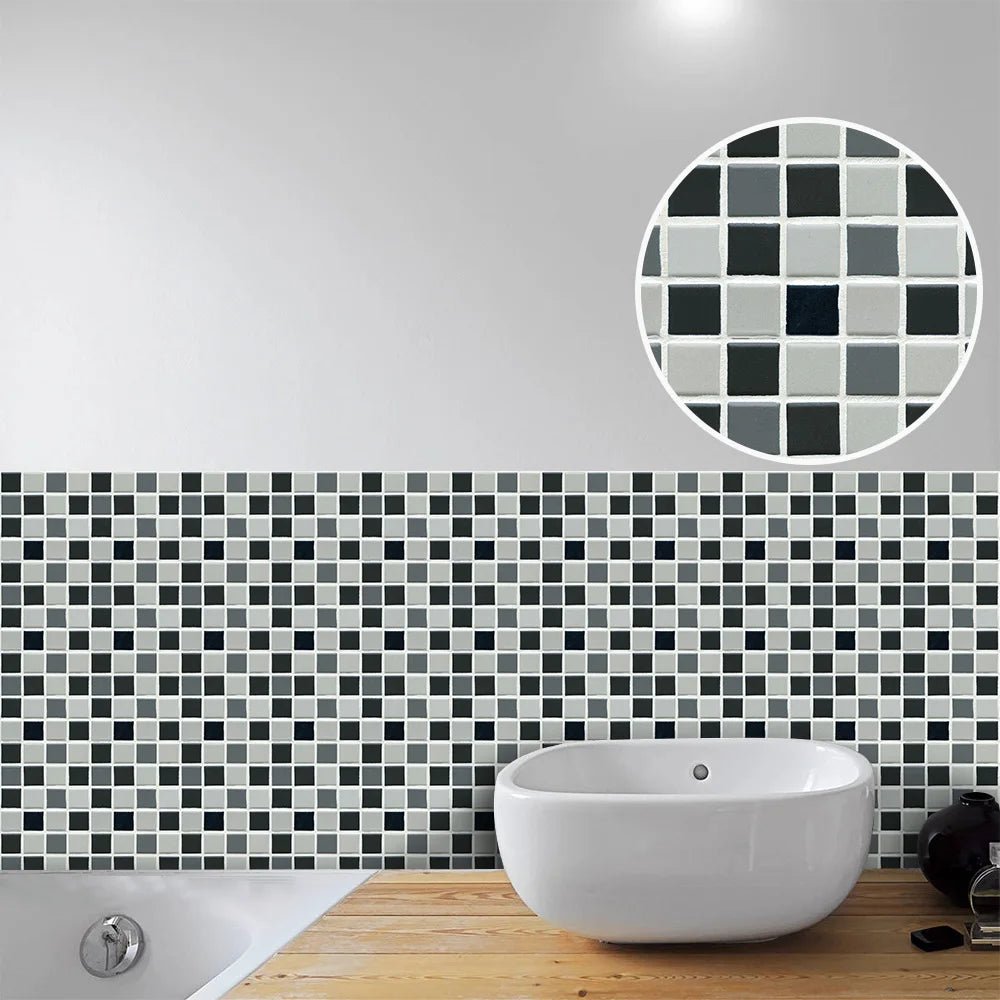 Bộ 10 Miếng Dán Gạch Mosaic Phẳng Dán Tường Bếp Phòng Tắm - Daisan Store