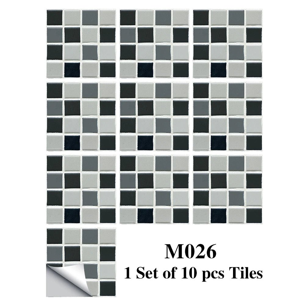 Bộ 10 Miếng Dán Gạch Mosaic Phẳng Dán Tường Bếp Phòng Tắm - Daisan Store