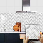 Bộ 10 Miếng Dán Gạch Treo Tường Trắng Xám Chống Thấm Bếp - Daisan Store
