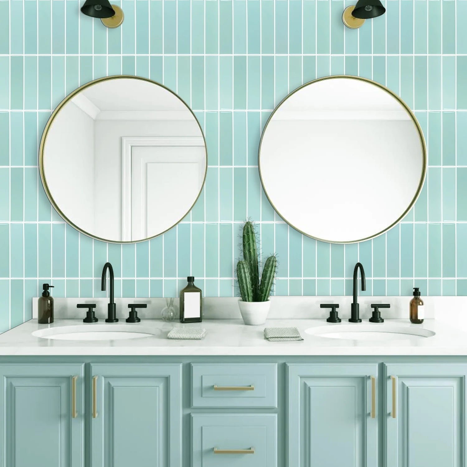 Bộ 10 Miếng Dán Tường 3D Giả Gạch Chống Nước Decor - Daisan Store