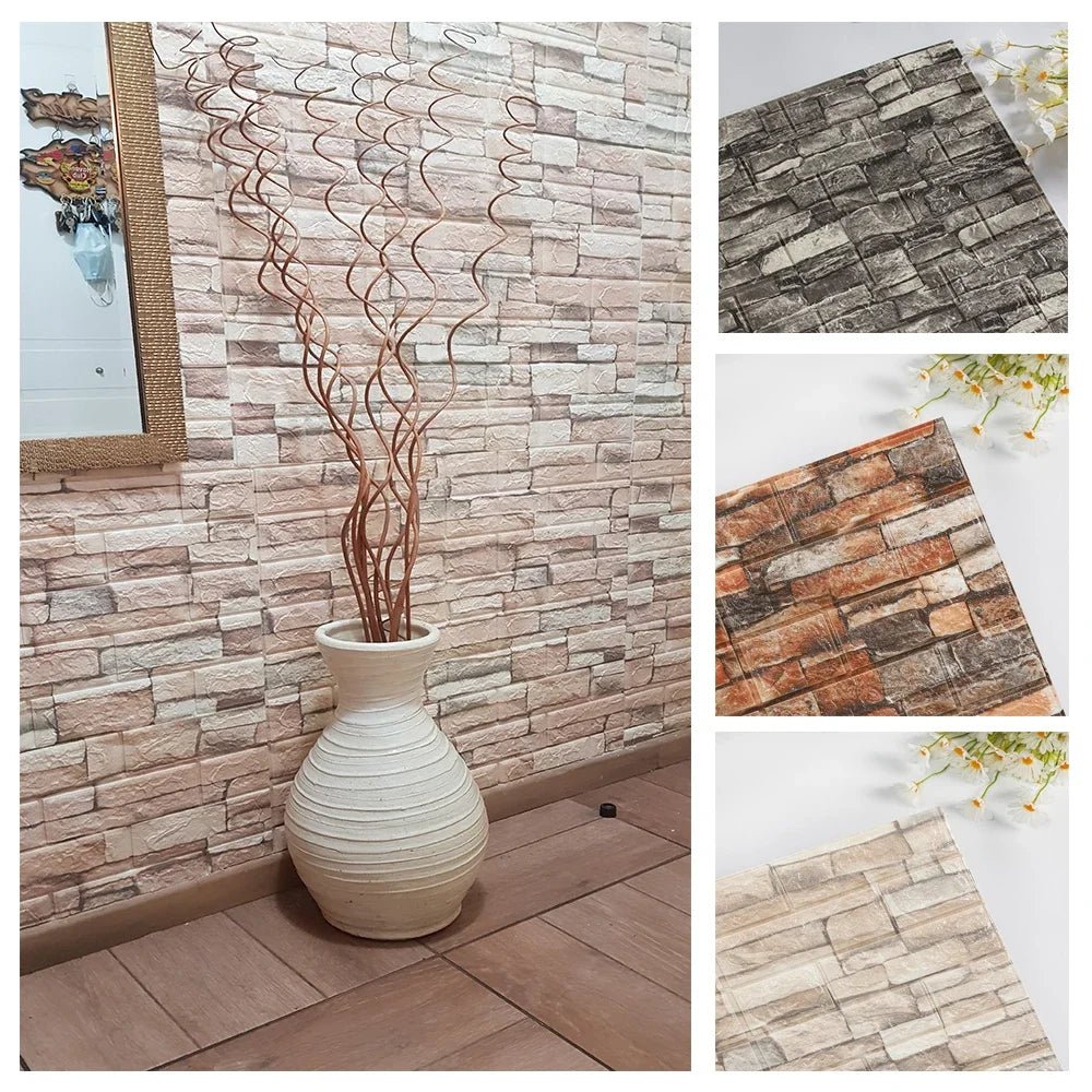 Bộ 10 Món Dán Tường 3D Dính Nước Phòng Khách 70X77CM - Daisan Store