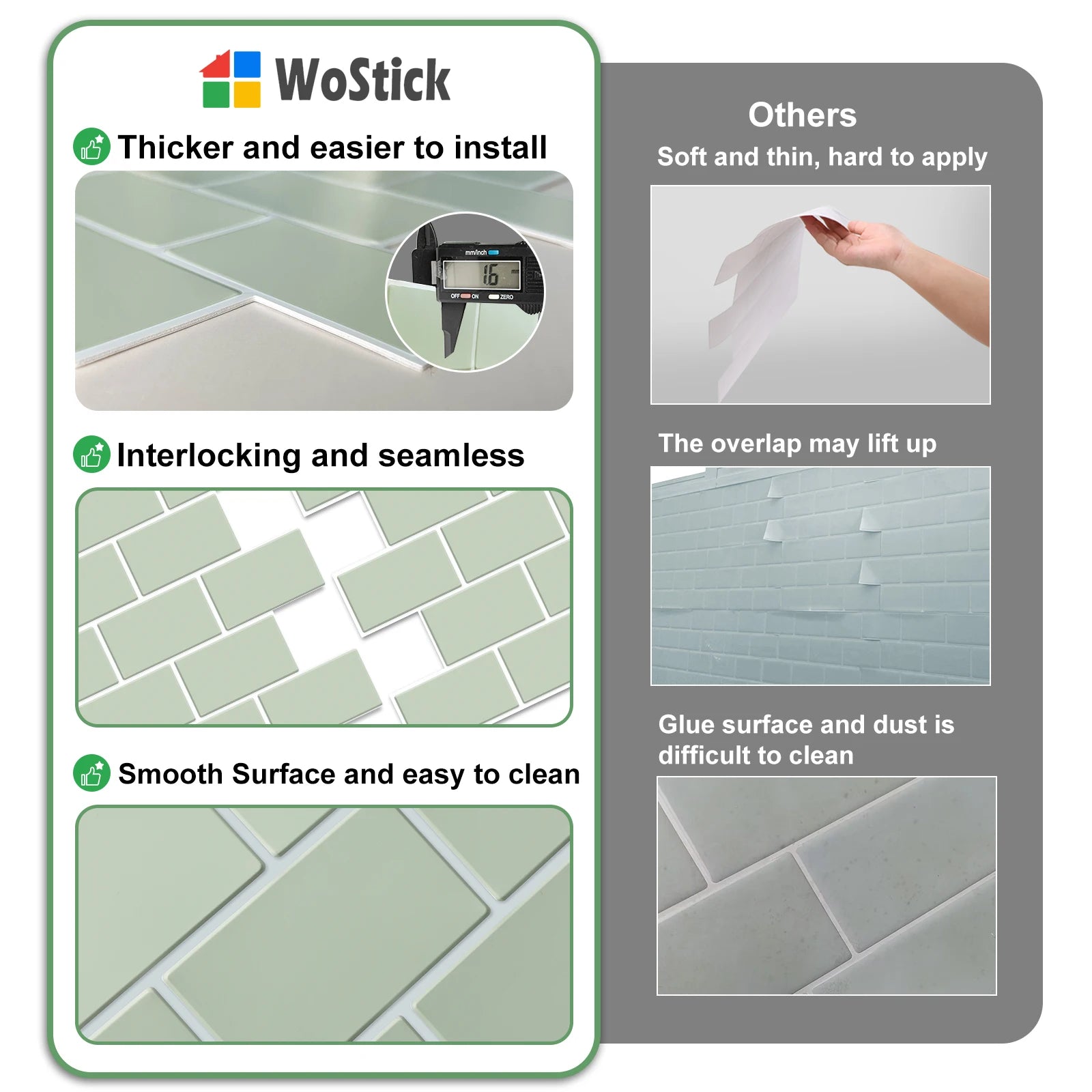 Bộ 5 Miếng Dán Tường 3D Subway Trang Trí Nhà Bếp - Daisan Store