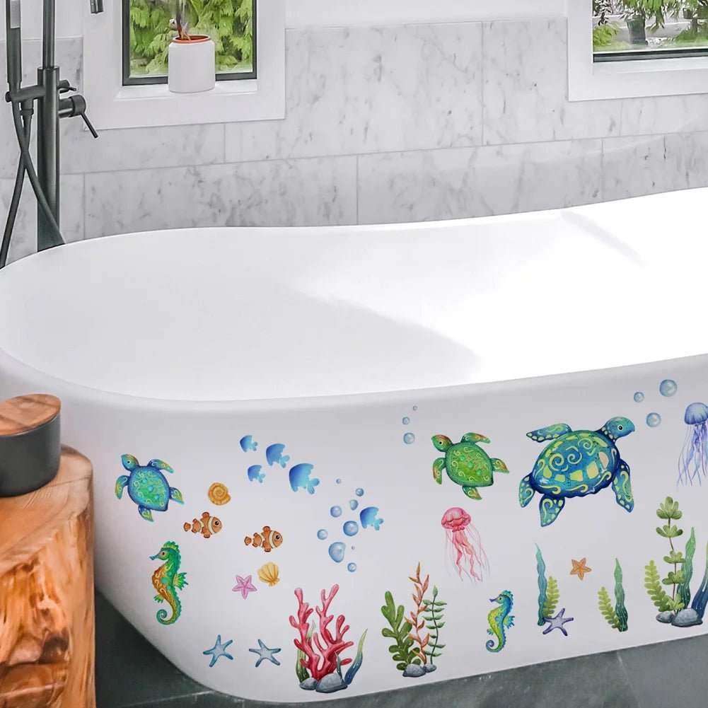 Bộ Dán Tường Động Vật Biển Rùa Biển Và Ngựa Biển Tự Dính - Daisan Store