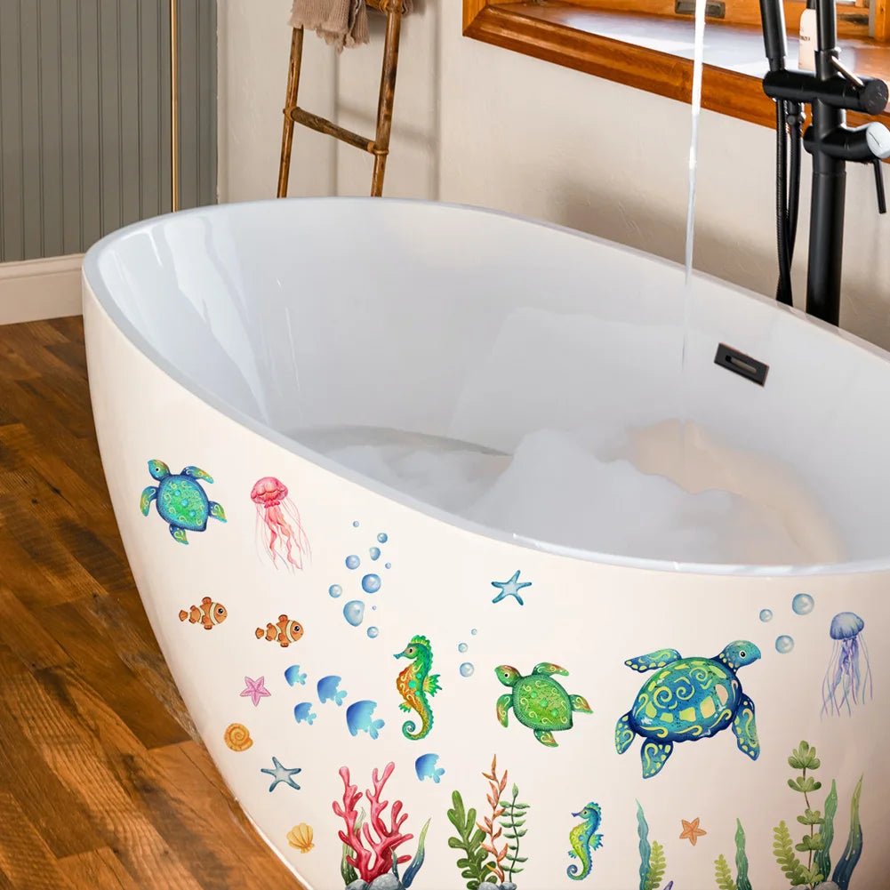Bộ Dán Tường Động Vật Biển Rùa Biển Và Ngựa Biển Tự Dính - Daisan Store