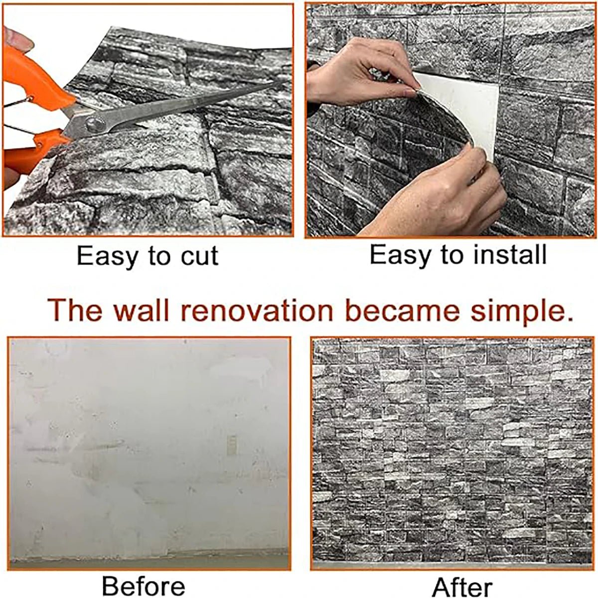 Bộ Dán Tường Gạch 3D 35x38 Cm Chống Nước 5 15 30 Miếng - Daisan Store