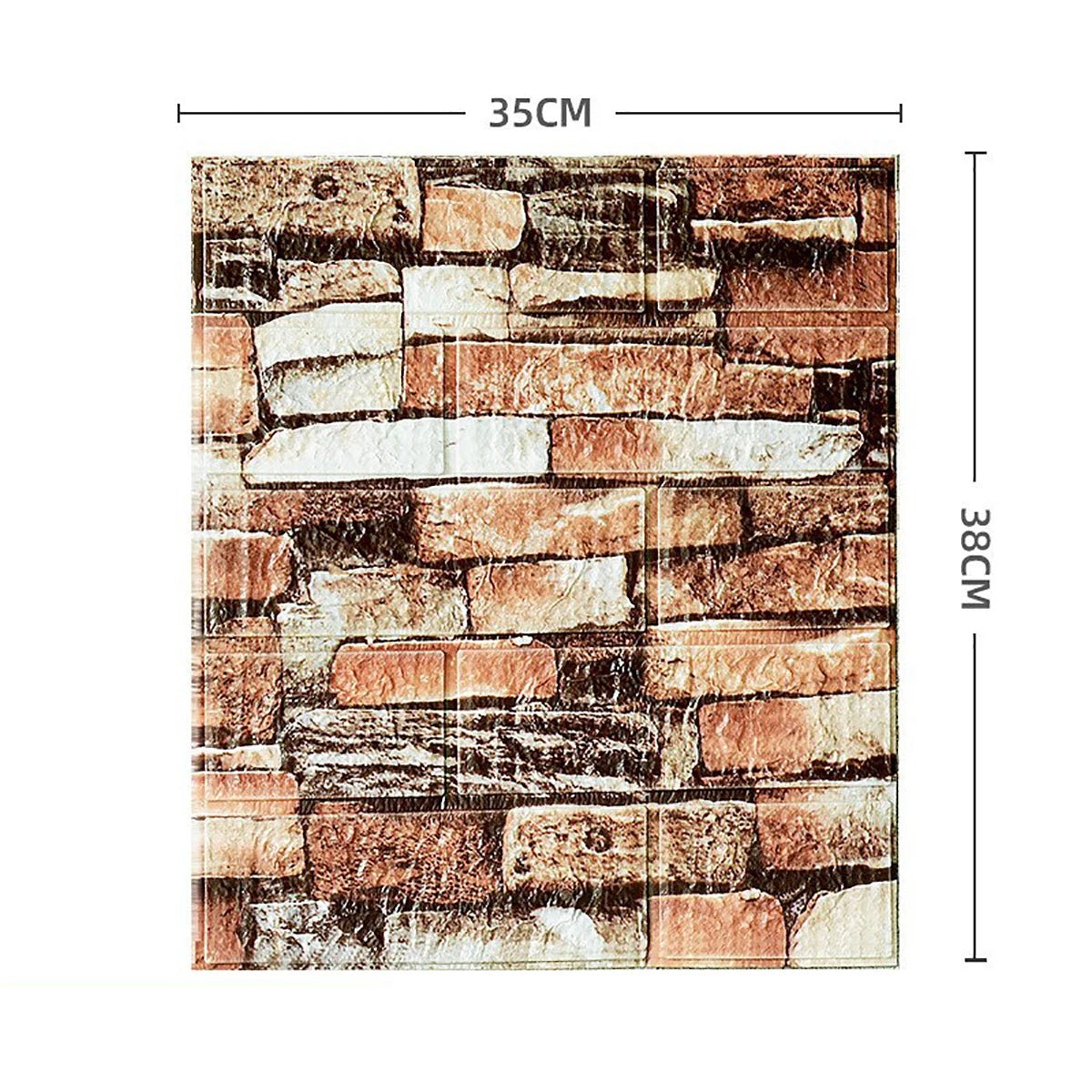 Bộ Dán Tường Gạch 3D 35x38 Cm Chống Nước 5 15 30 Miếng - Daisan Store