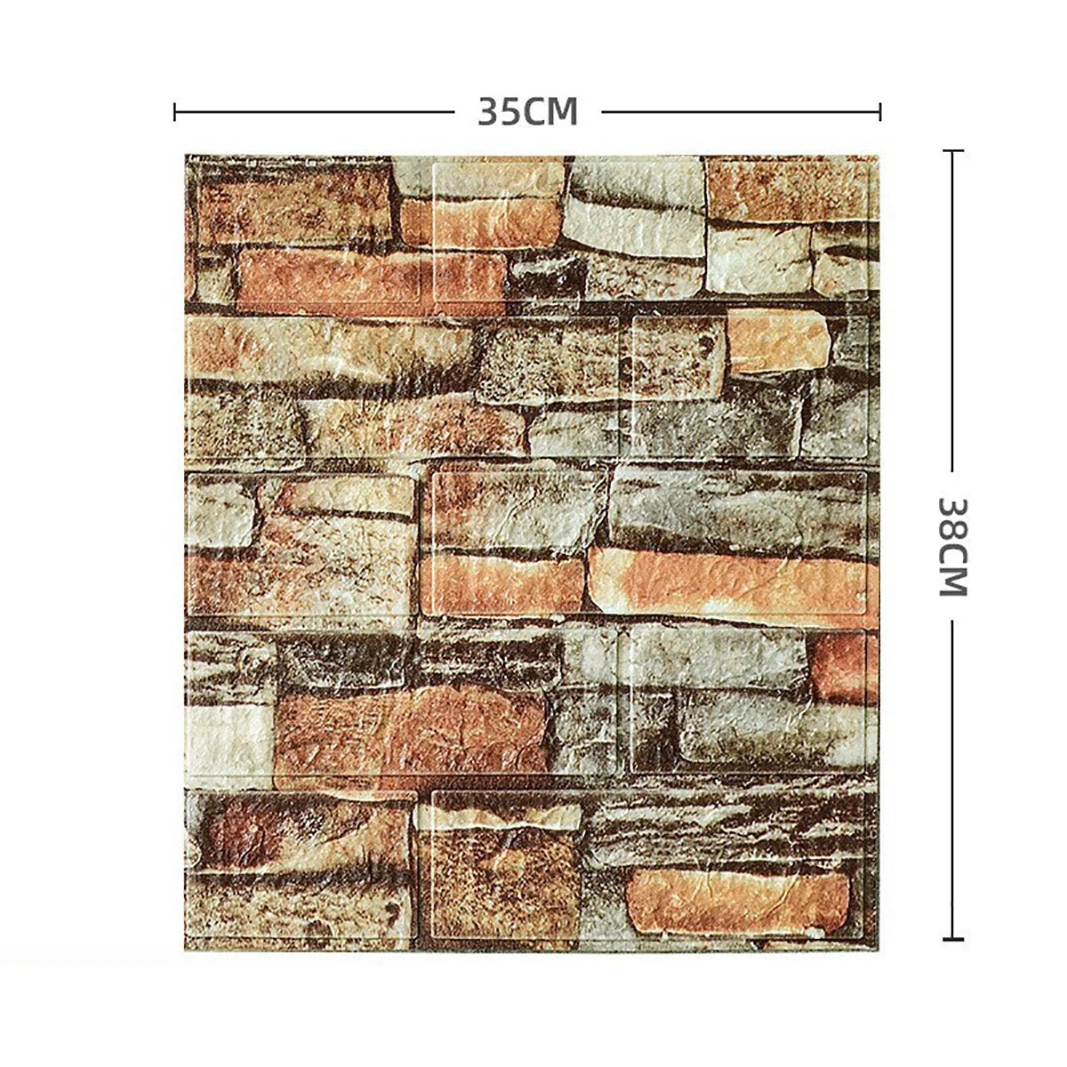 Bộ Dán Tường Gạch 3D 35x38 Cm Chống Nước 5 15 30 Miếng - Daisan Store