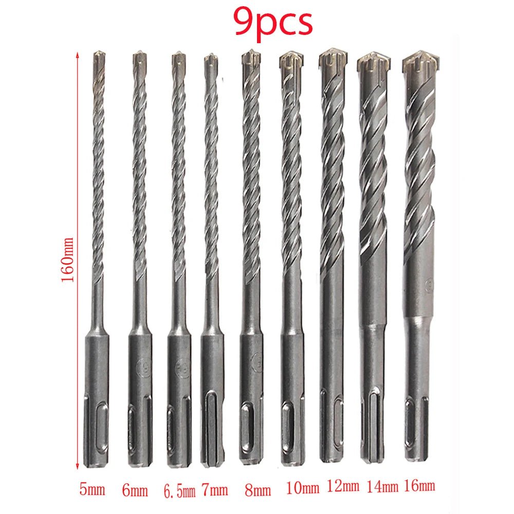 Bộ Mũi Khoan SDS Plus 160mm Cross Tip Cho Đục Bê Tông Đá - Daisan Store