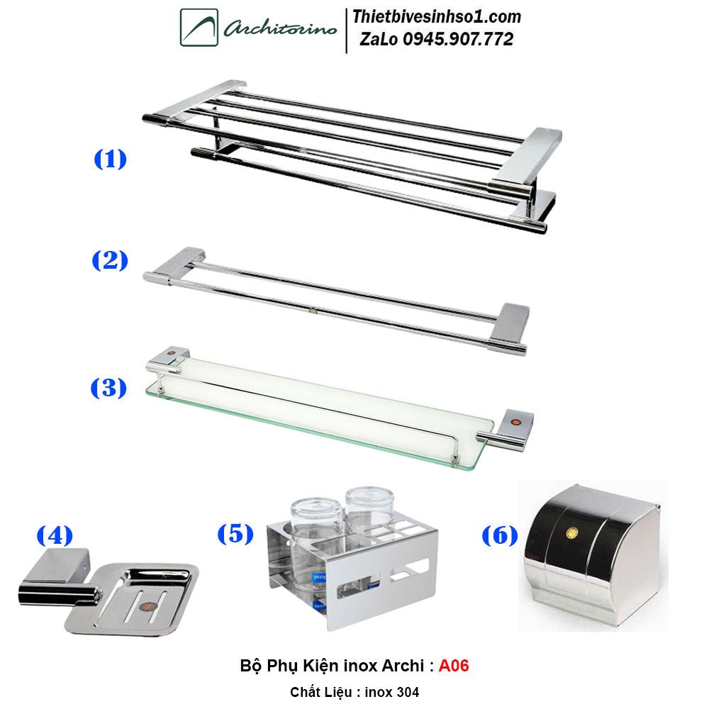 Bộ Phụ Kiện inox Archi A06 - Daisan Store