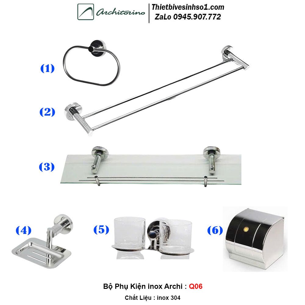 Bộ Phụ Kiện inox Archi Q06 - Daisan Store