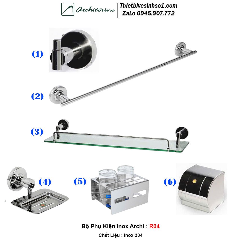 Bộ Phụ Kiện inox Archi R04 - Daisan Store
