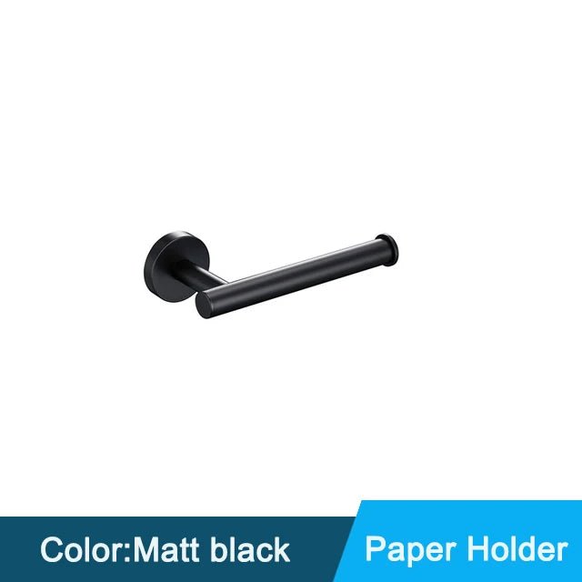 Bộ Phụ Kiện Nhà Tắm Đen Gắn Tường Inox Chống Gỉ - Daisan Store