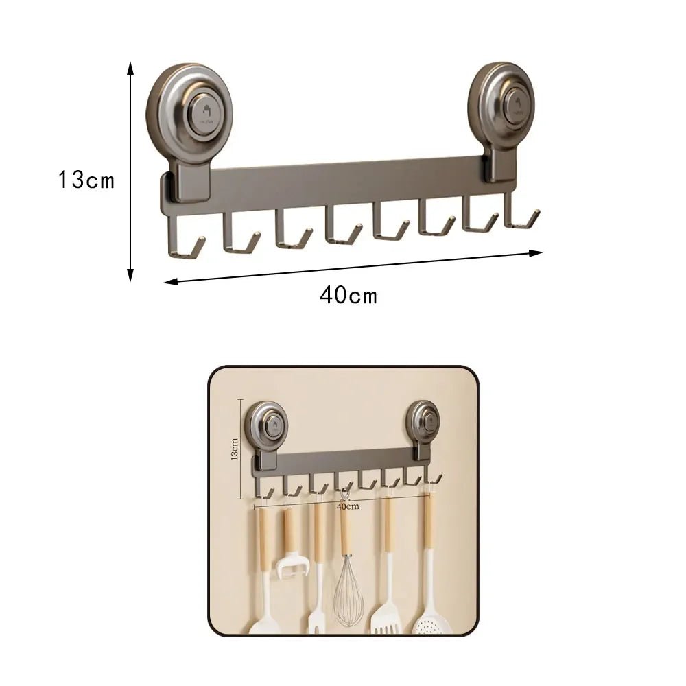 Bộ Phụ Kiện Tắm Xám - Giá Treo Khăn & Kệ Hút Chân Không - Daisan Store