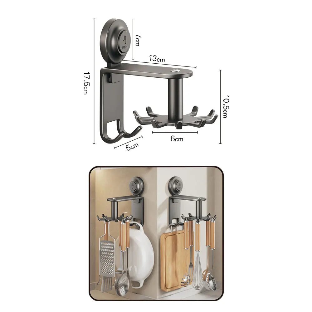 Bộ Phụ Kiện Tắm Xám - Giá Treo Khăn & Kệ Hút Chân Không - Daisan Store