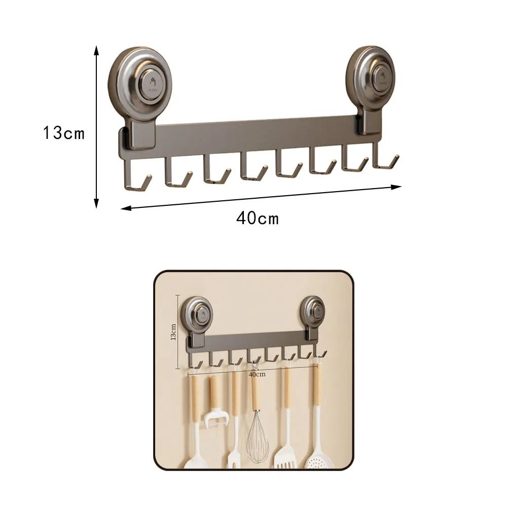 Bộ Phụ Kiện Tắm Xám - Giá Treo Khăn & Kệ Hút Chân Không - Daisan Store