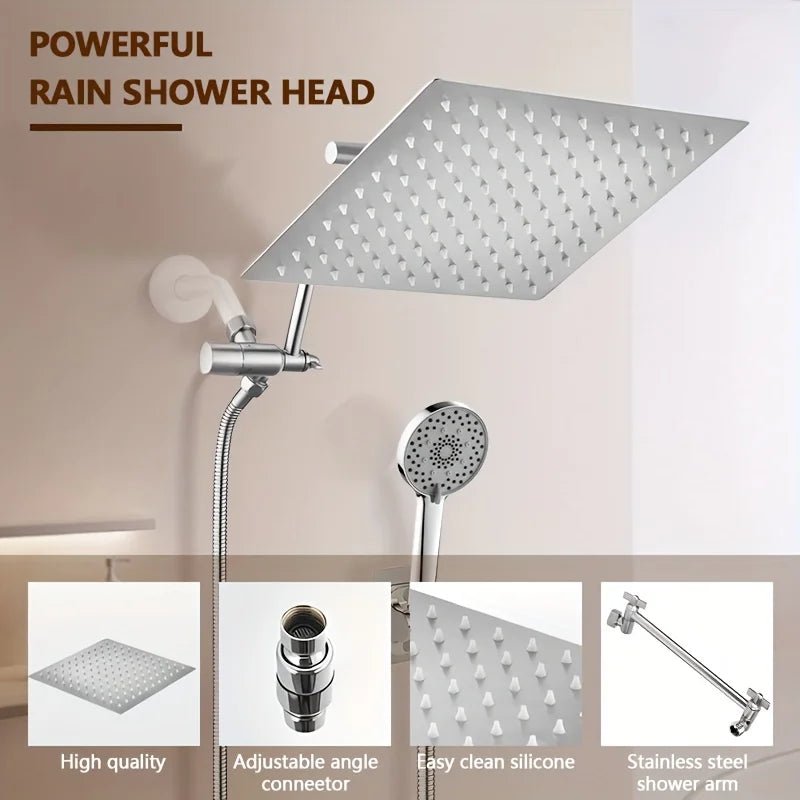 Bộ sen tắm inox áp lực ẩn cần dài kèm vòi xịt - Daisan Store