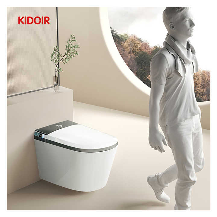 Bồn cầu thông minh treo tường kỹ thuật số Kidoir 2024 tiên tiến mới nhất SP Trap thông minh có điều khiển từ xa Bidet sang trọng - Daisan Store