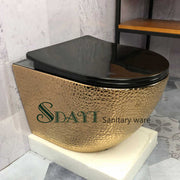 Bồn cầu treo tường bằng gốm sứ mạ vàng phòng tắm sang trọng bán chạy nhất - Daisan Store