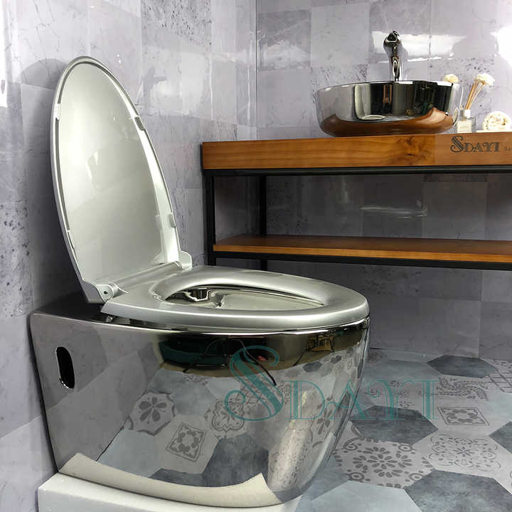 Bồn cầu treo tường bằng sứ không vành mạ bạc phong cách hiện đại SDAYI - Daisan Store