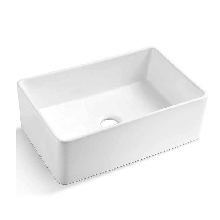 Bồn rửa bát đơn hình chữ nhật bằng sứ chịu lửa màu trắng 33&quot; LX 20&quot; W CUPC - Daisan Store