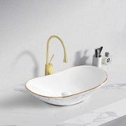 Bồn rửa mặt bằng sứ, vòi, màu đá cẩm thạch, phòng tắm, chậu rửa mặt bằng vàng - Daisan Store