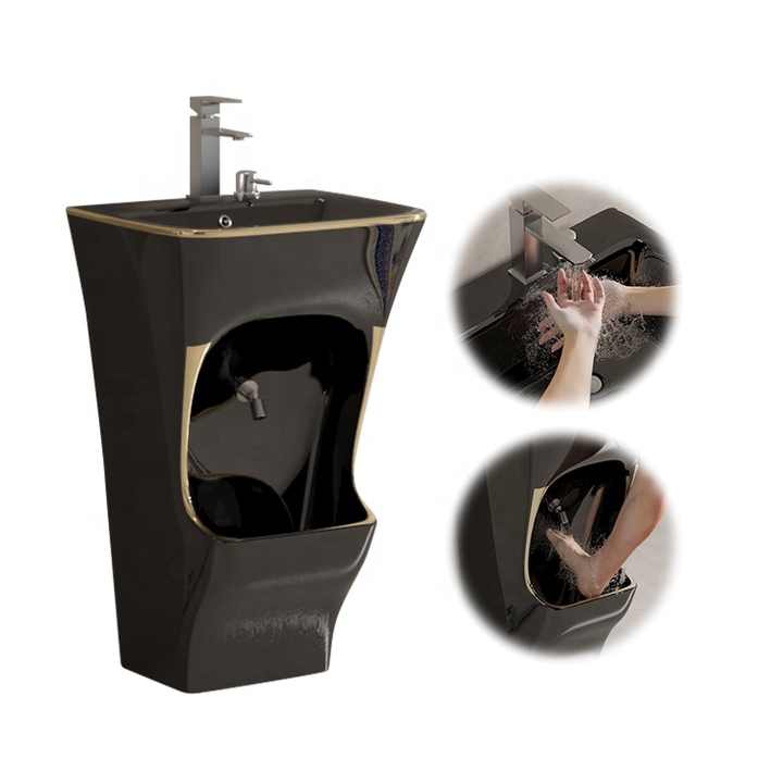 Bồn rửa mặt Hồi giáo Wuduwash hai tầng màu đen, bồn rửa chân Wudu Station lớn, bồn rửa Hồi giáo Wudhu, cầu chì Waschbeck - Daisan Store