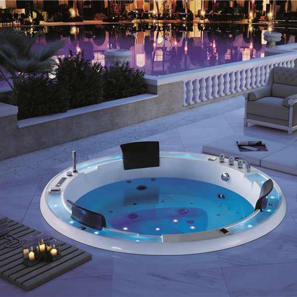Bồn tắm tròn Acrylic có vòi phun, bồn tắm massage bằng nhựa, bồn tắm SPA lớn - Daisan Store