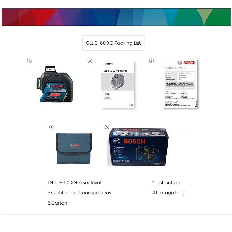Bosch GLL 3 - 60 XG Máy Laser Xanh 12 Dòng 360 Độ Tự Cân - Daisan Store