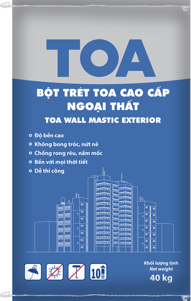 Bột trét TOA Ngoại Thất Wall Mastic Exterior 40Kg - Daisan Store