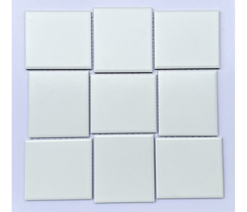 Gạch Mosaic Gốm Vuông Màu Trắng