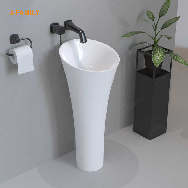 Chậu rửa mặt bằng đá nhân tạo bán chạy có chân đế, giá rẻ, chậu rửa mặt đứng - Daisan Store